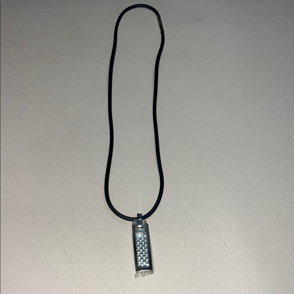 Sleek Silver and Black Minimalist Jewelry Necklace